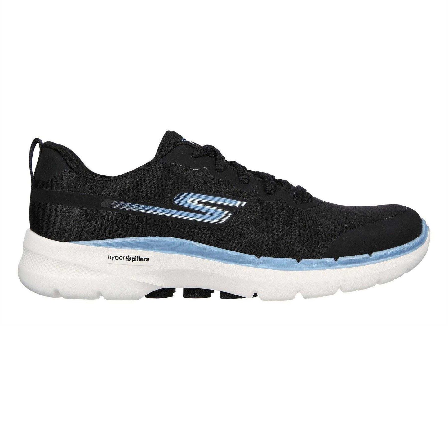 Black-Blue - Front - Skechers Womens-Ladies Go Walk 6 Mesh Trainers