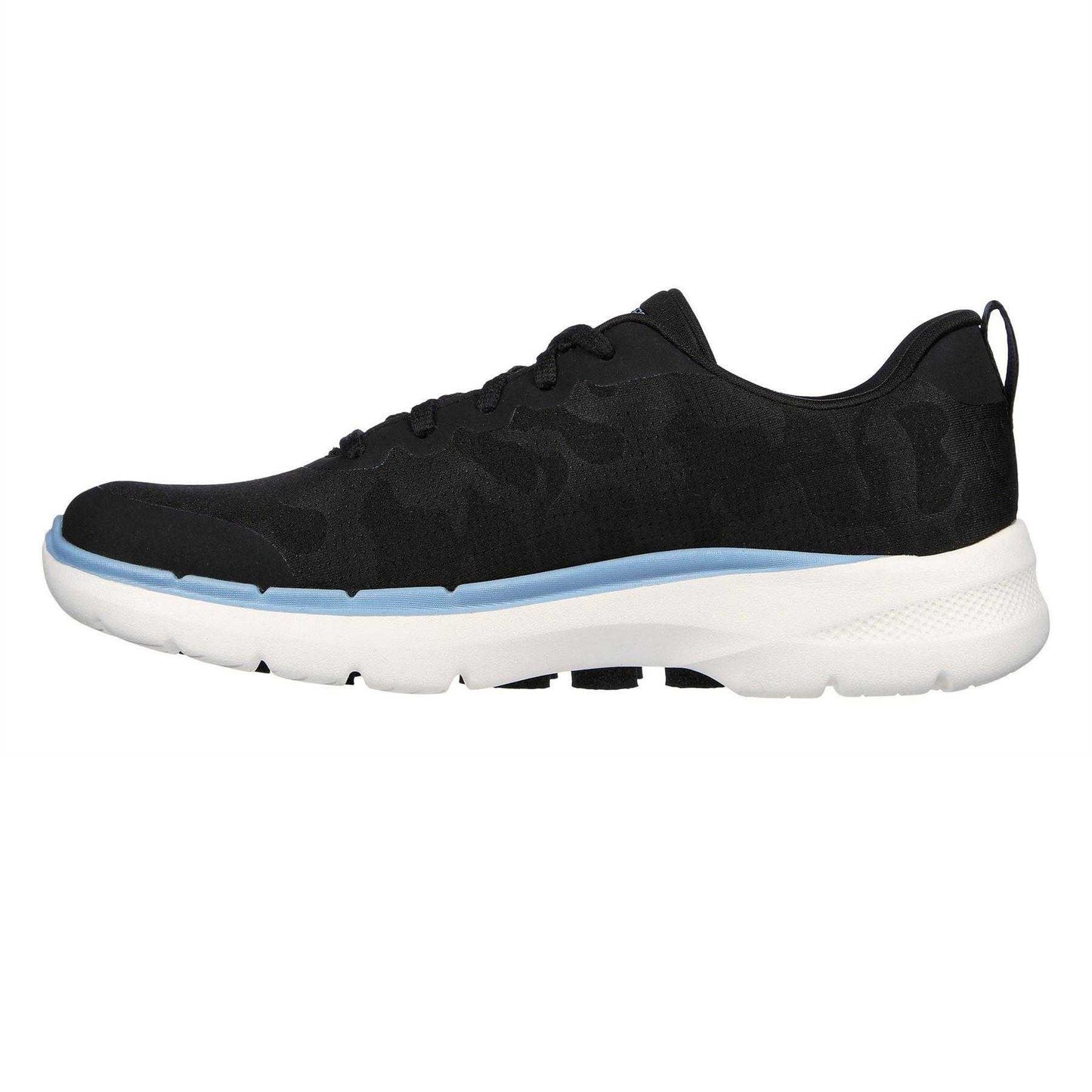 Black-Blue - Side - Skechers Womens-Ladies Go Walk 6 Mesh Trainers