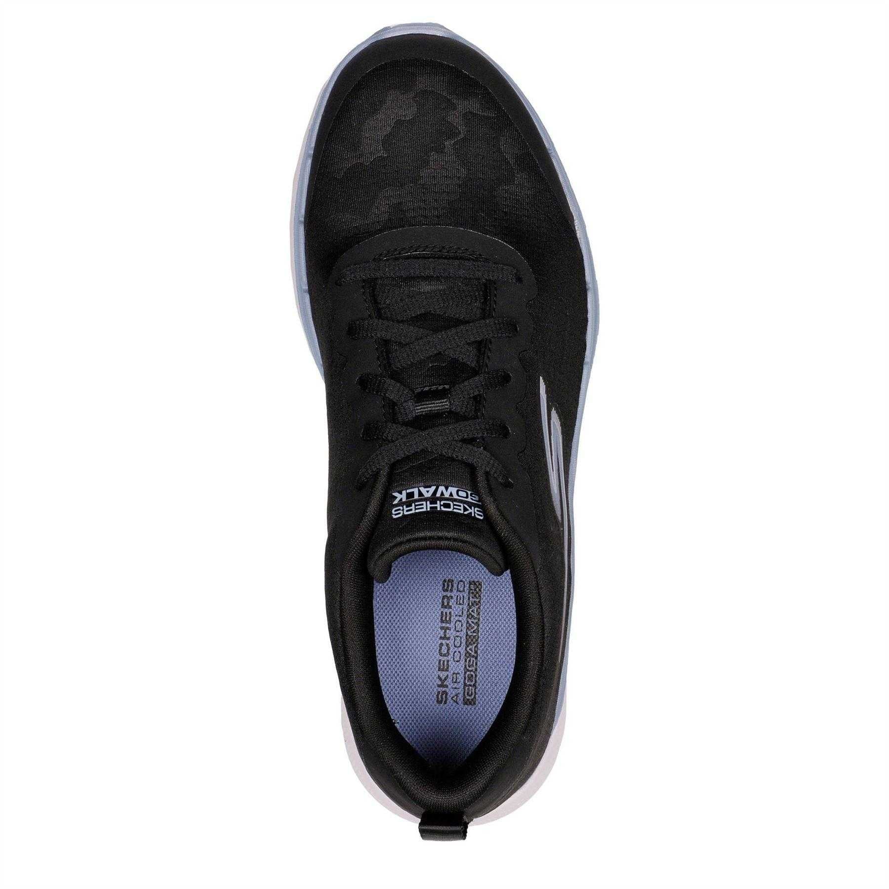 Black-Blue - Lifestyle - Skechers Womens-Ladies Go Walk 6 Mesh Trainers