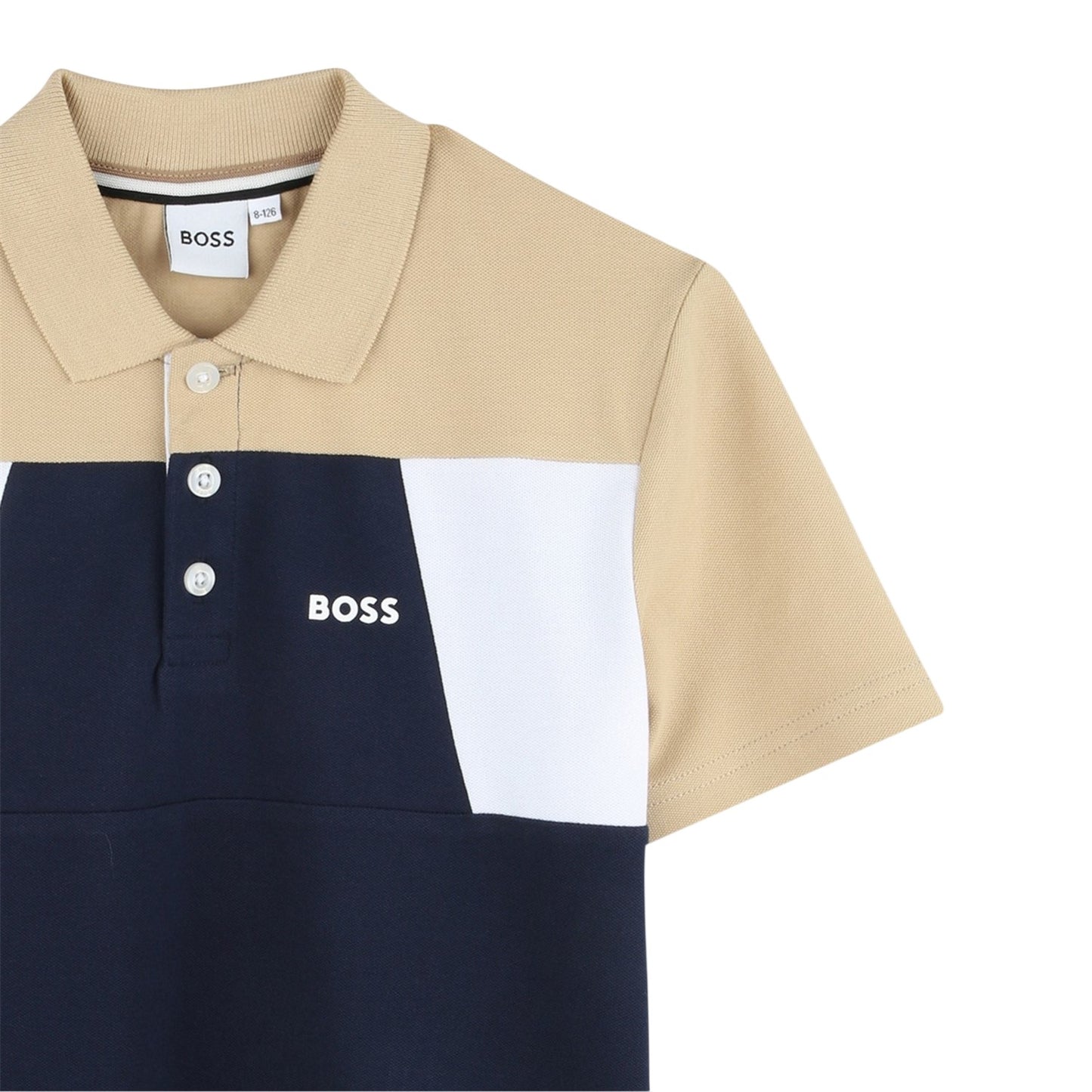Navy - Lifestyle - Boss Childrens-Kids Colour Block Polo Shirt