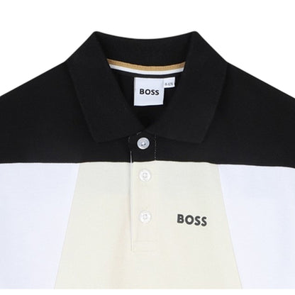 Vanilla - Side - Boss Childrens-Kids Colour Block Polo Shirt