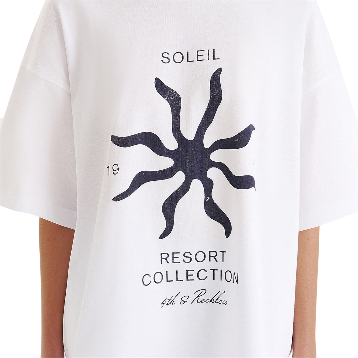White - Side - 4th & Reckless Womens-Ladies Chiara Resort T-Shirt