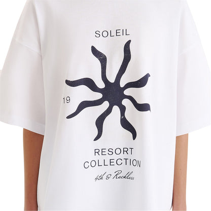 White - Side - 4th & Reckless Womens-Ladies Chiara Resort T-Shirt