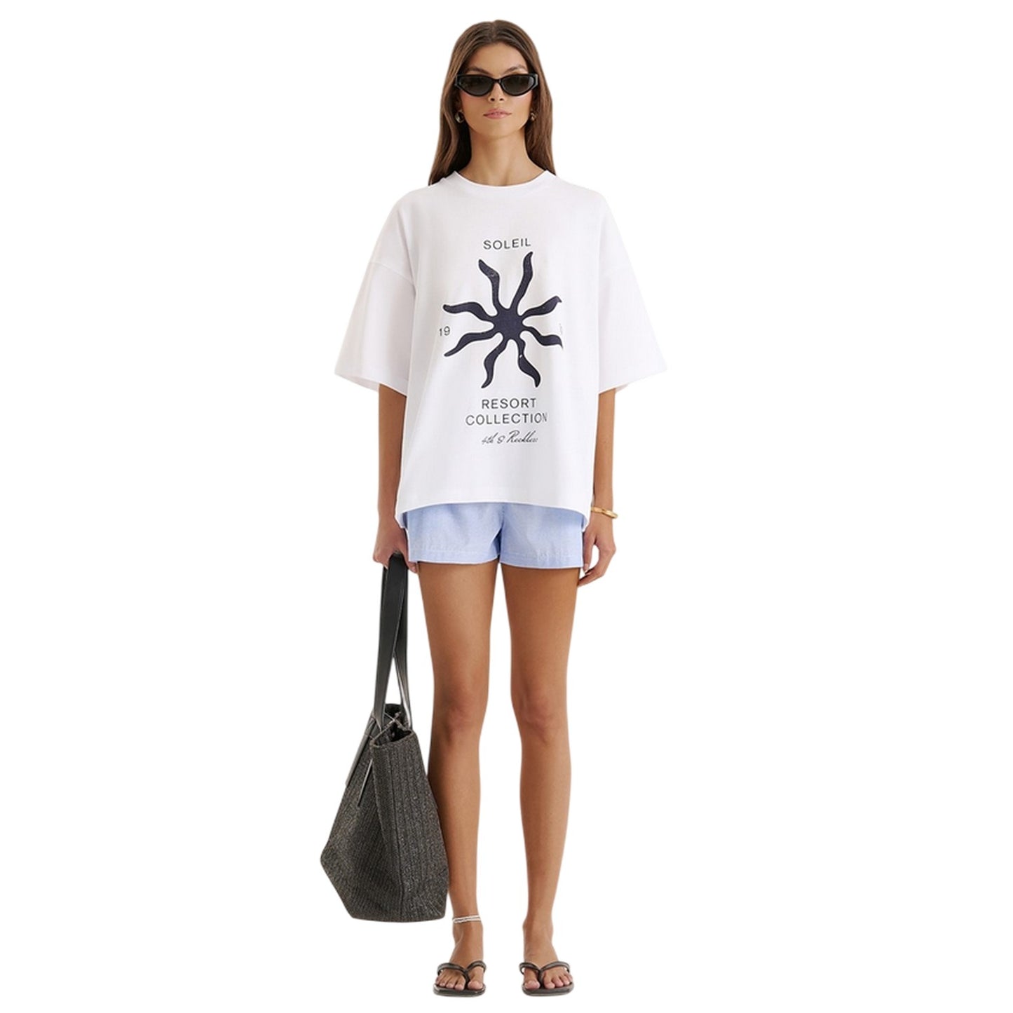 White - Pack Shot - 4th & Reckless Womens-Ladies Chiara Resort T-Shirt