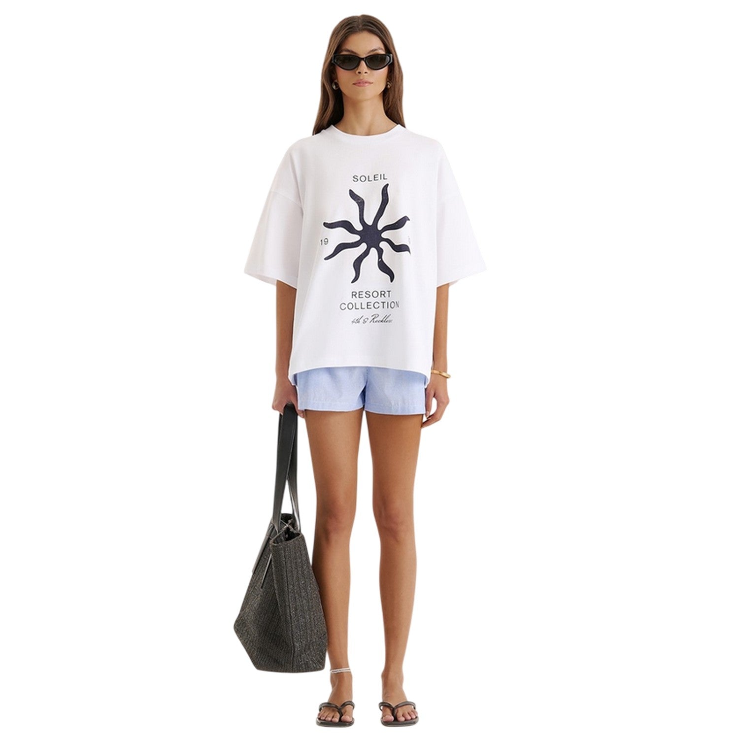 White - Pack Shot - 4th & Reckless Womens-Ladies Chiara Resort T-Shirt