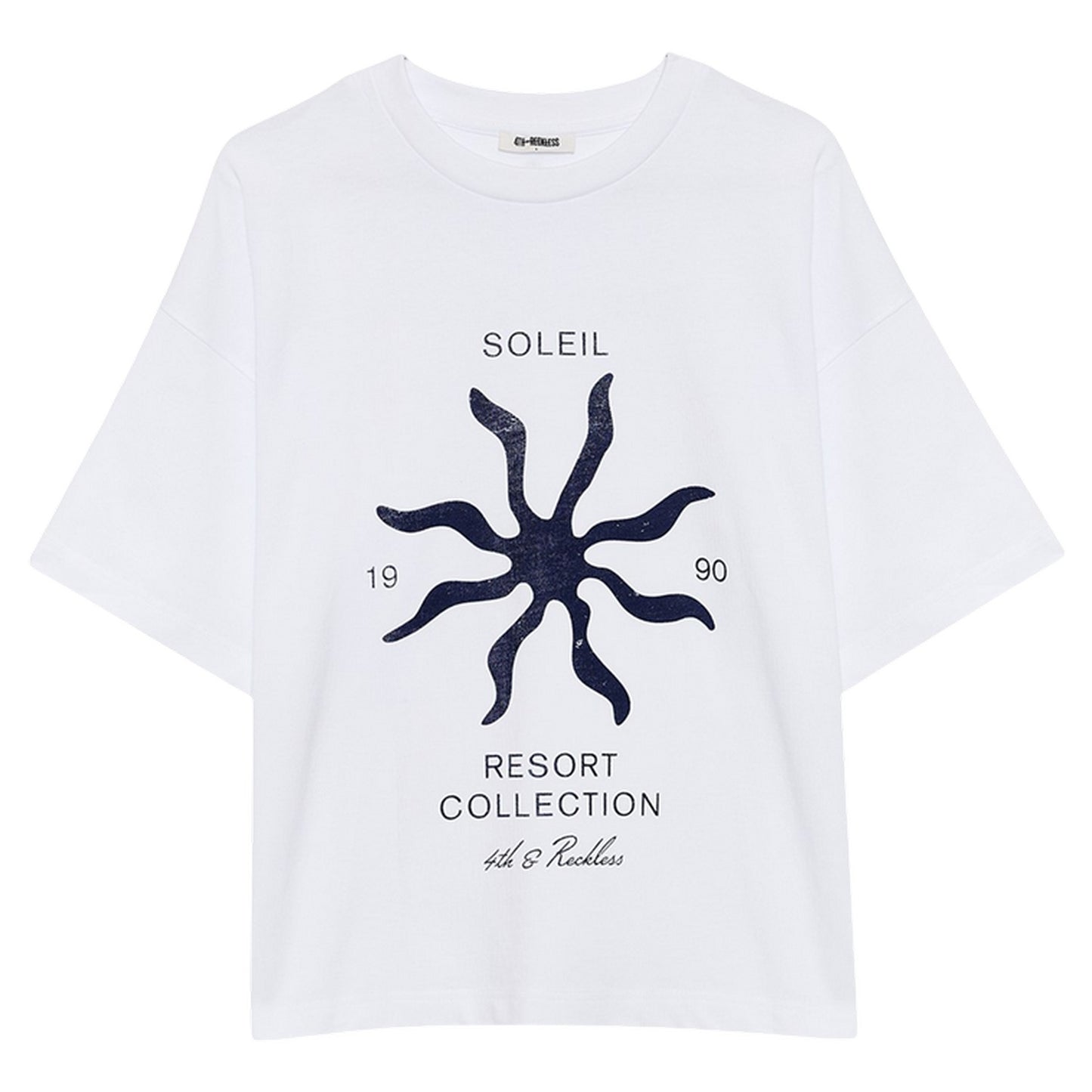 White - Front - 4th & Reckless Womens-Ladies Chiara Resort T-Shirt