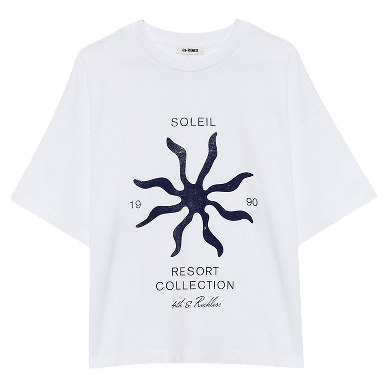 White - Front - 4th & Reckless Womens-Ladies Chiara Resort T-Shirt