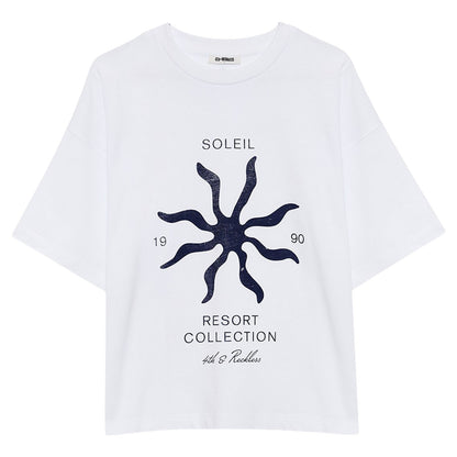 White - Front - 4th & Reckless Womens-Ladies Chiara Resort T-Shirt