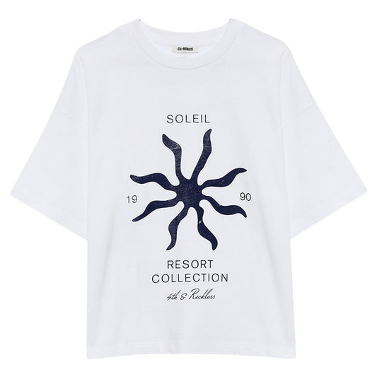 White - Front - 4th & Reckless Womens-Ladies Chiara Resort T-Shirt