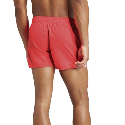 Orange - Back - Adidas Mens CLX Striped Swim Shorts