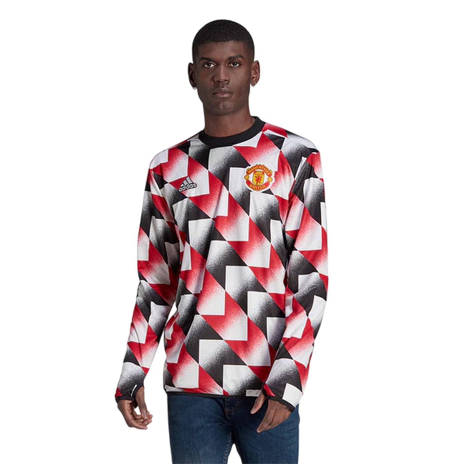 White - Pack Shot - Manchester United FC Mens 22-23 Adidas Sweatshirt