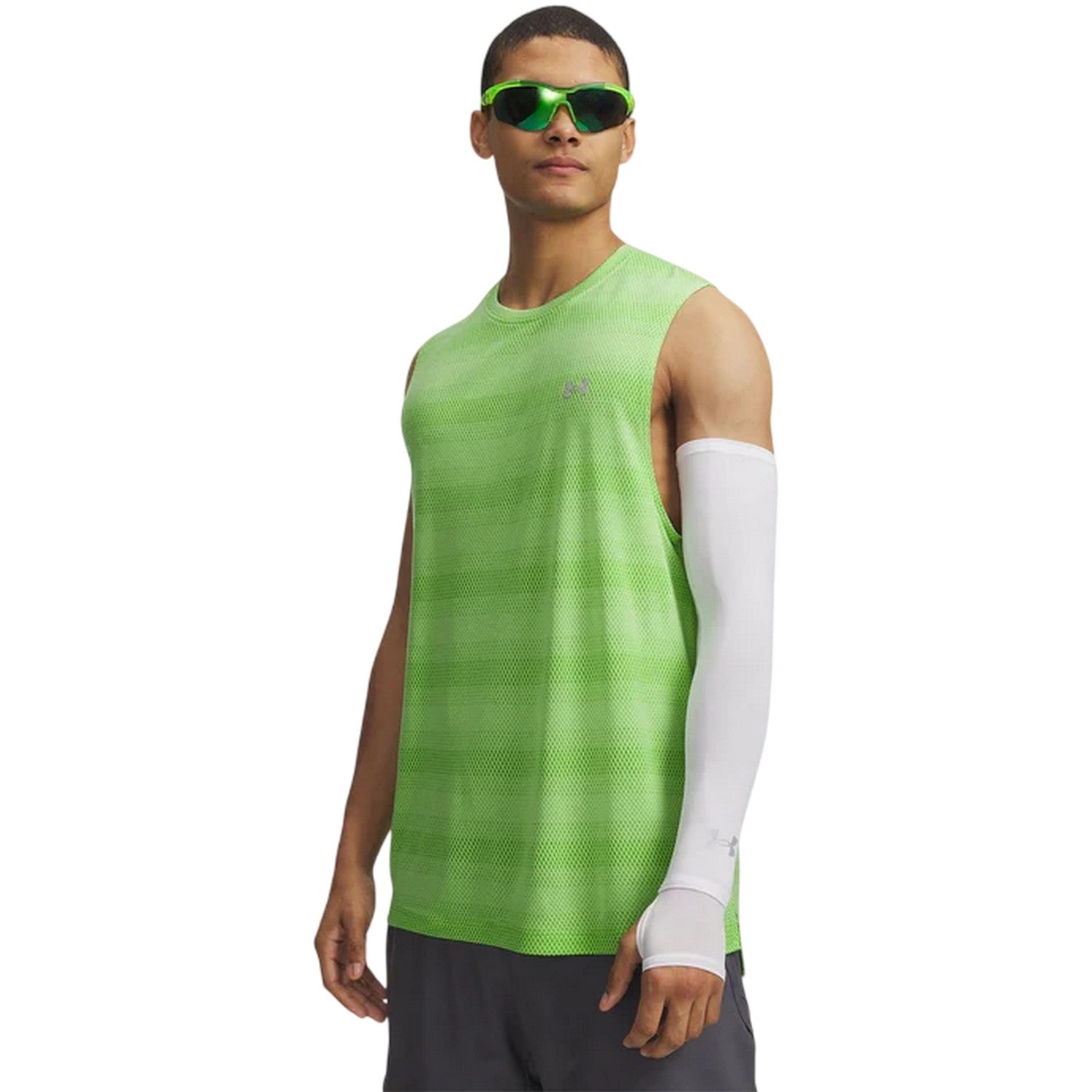 Lime - Front - Under Armour Mens Velociti Plain Tank Top