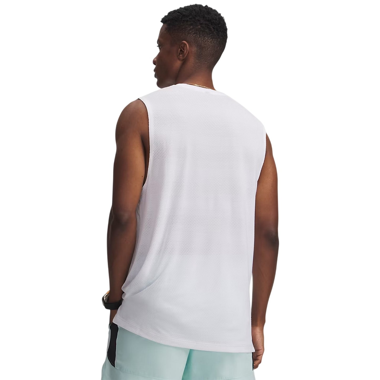 White - Back - Under Armour Mens Velociti Plain Tank Top