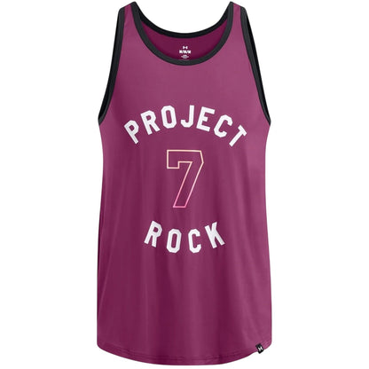 Purple - Front - Under Armour Mens Project Rock Scoop Neck Tank Top