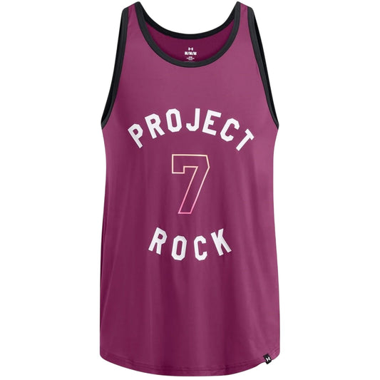 Purple - Front - Under Armour Mens Project Rock Scoop Neck Tank Top