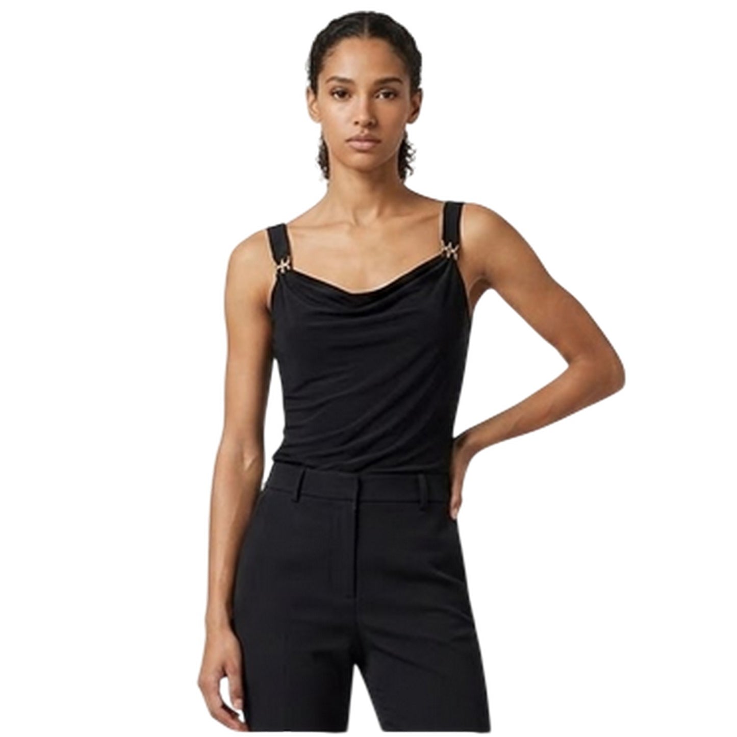 Black - Side - Biba Womens-Ladies Kayla Plain Tank Top