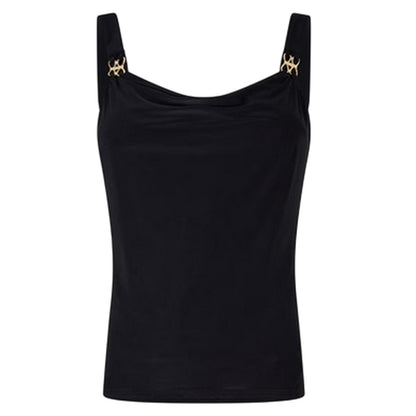 Black - Front - Biba Womens-Ladies Kayla Plain Tank Top