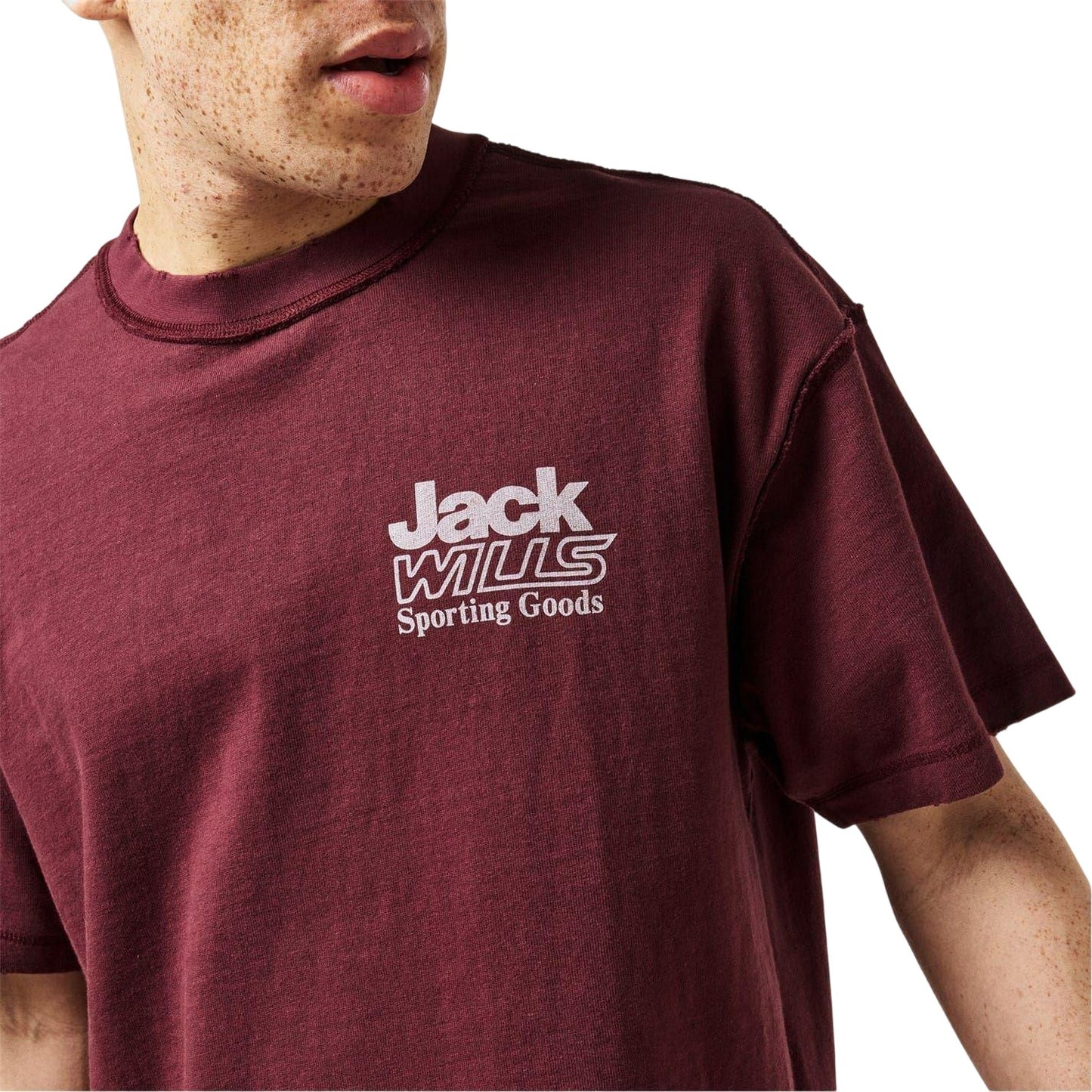 Chocolate - Side - Jack Wills Mens Bold Logo Short-Sleeved T-Shirt