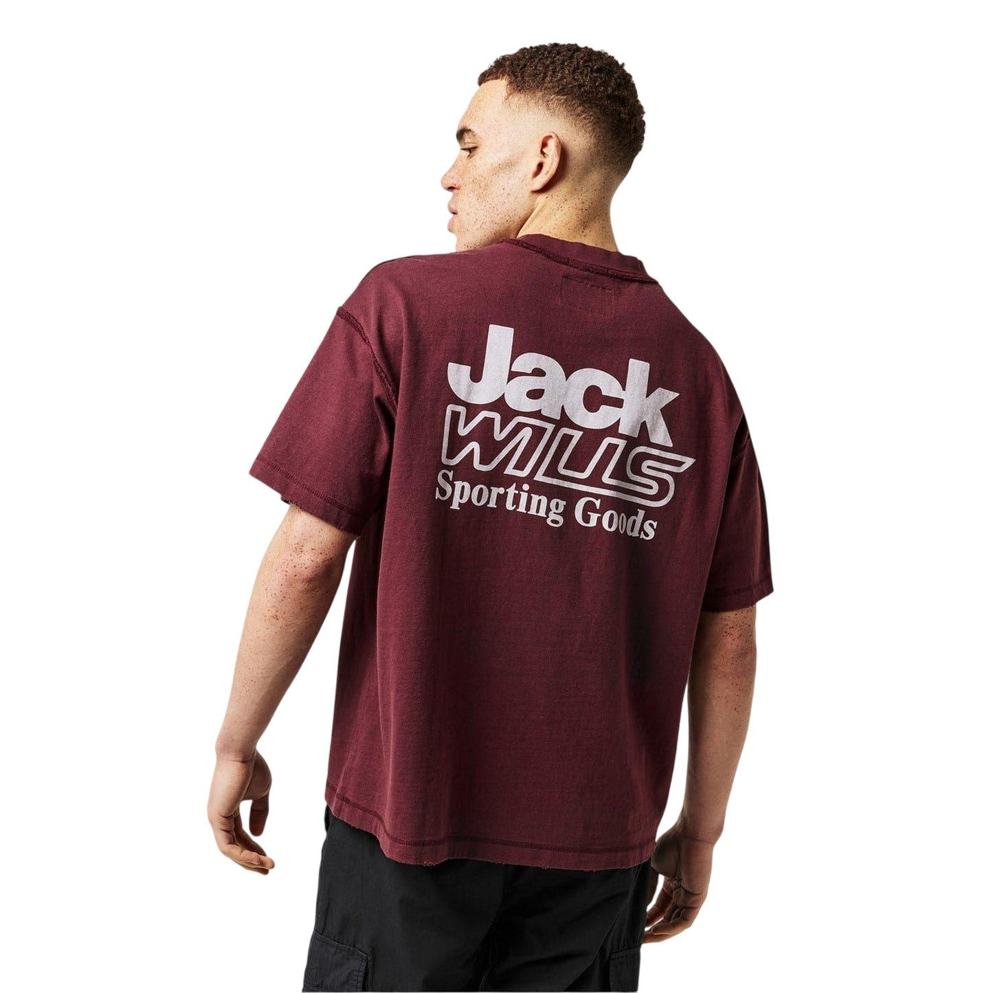 Chocolate - Pack Shot - Jack Wills Mens Bold Logo Short-Sleeved T-Shirt