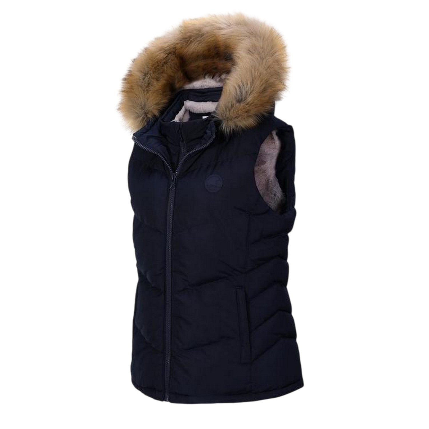 Dark Navy - Side - SoulCal Womens-Ladies Zip Pocket Gilet