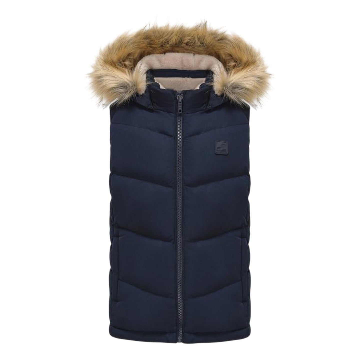Navy - Front - SoulCal Womens-Ladies Zip Pocket Gilet