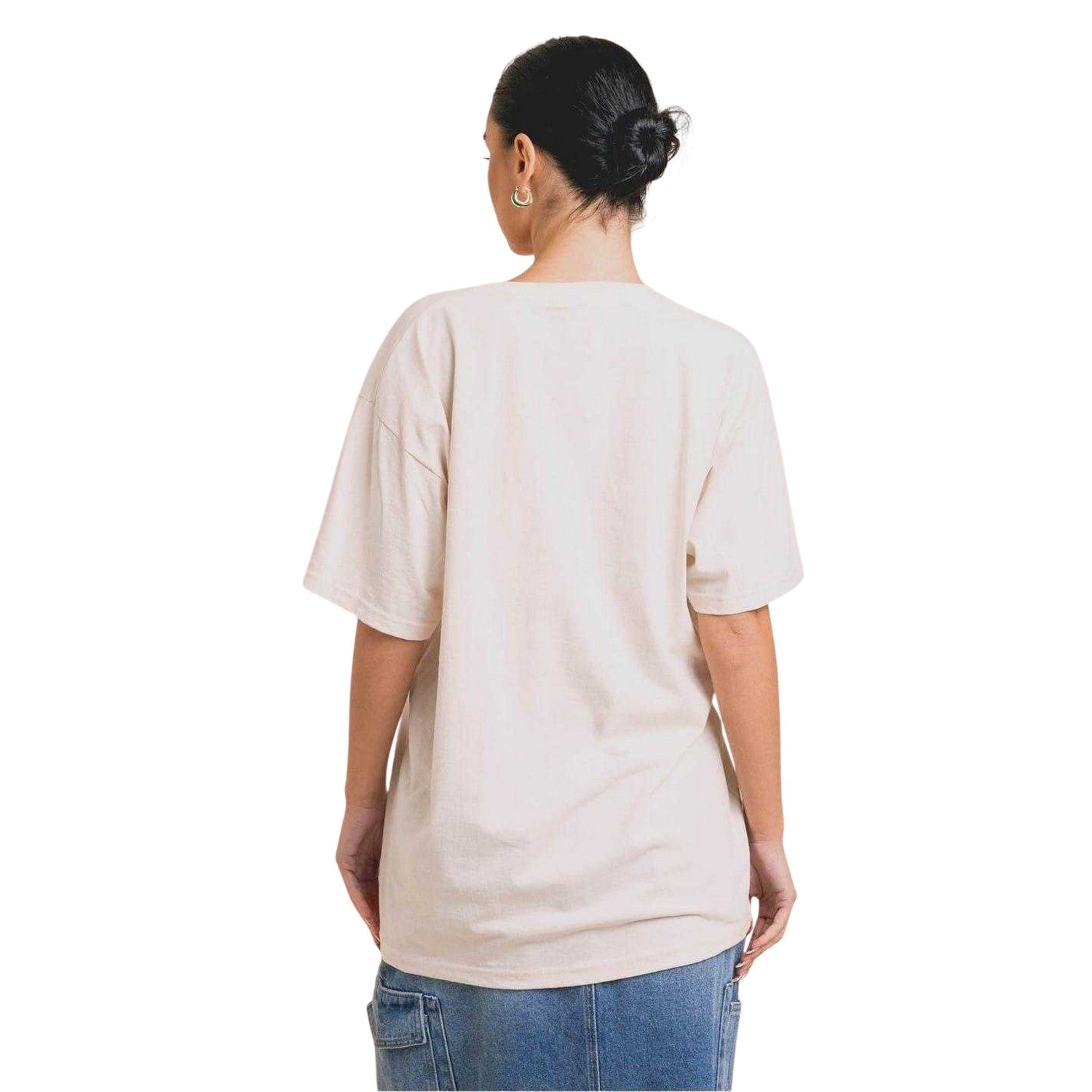 Natural - Back - Daisy Street Womens-Ladies Pink Floyd Crew Neck T-Shirt