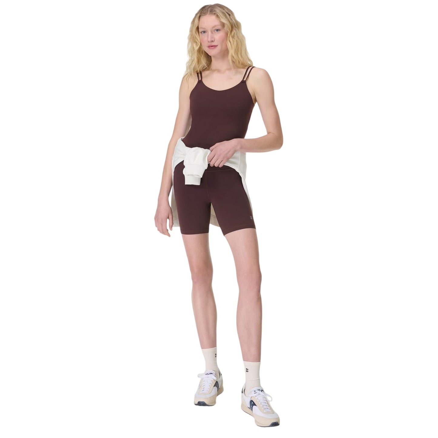 Brown - Side - Sweaty Betty Womens-Ladies Plain Cropped Tank Top
