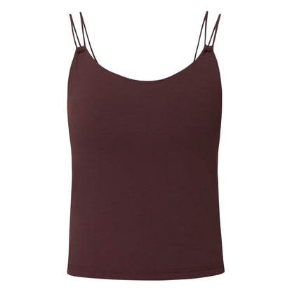 Brown - Front - Sweaty Betty Womens-Ladies Plain Cropped Tank Top