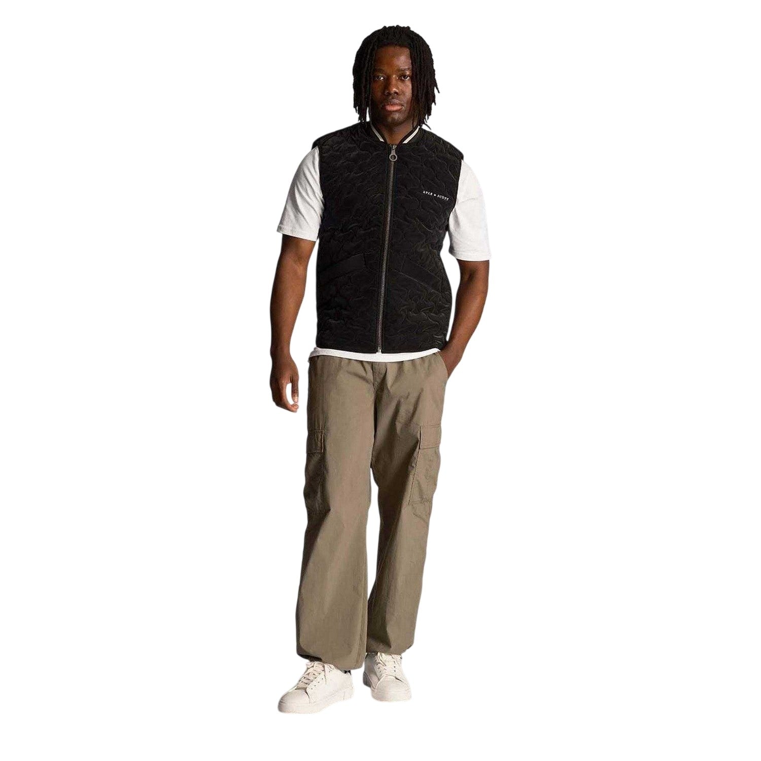Black - Side - Lyle & Scott Mens Polyester Gilet