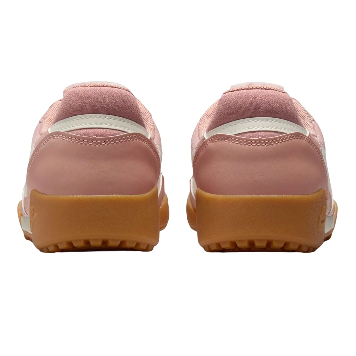 Pink-White-Gum - Back - Nike Womens-Ladies Manta Suede Panel Shoes