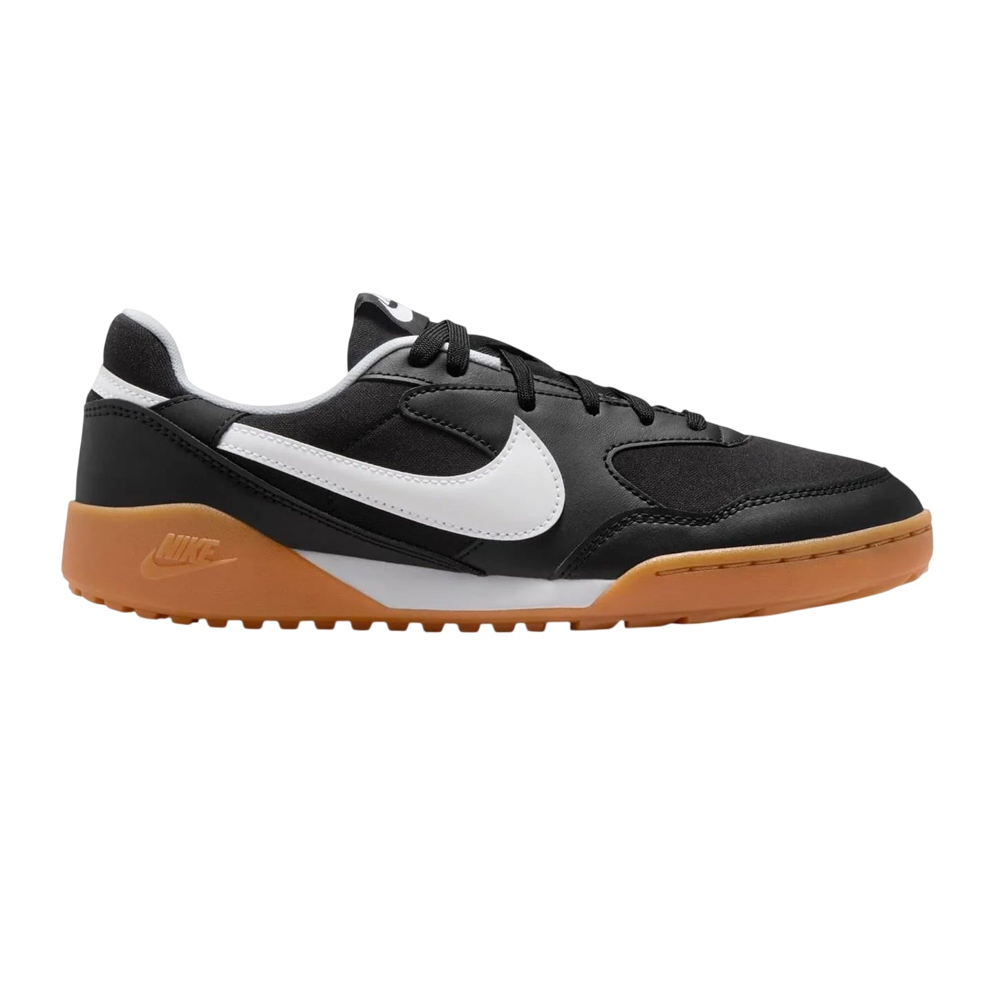 Black-White-Gum - Front - Nike Womens-Ladies Manta Suede Panel Shoes