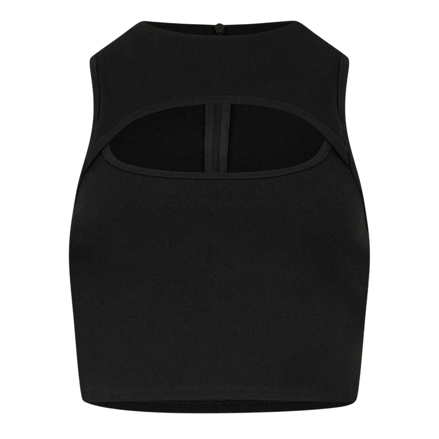 Black - Front - Jack Wills Womens-Ladies Plain Cut Out Slim Tank Top