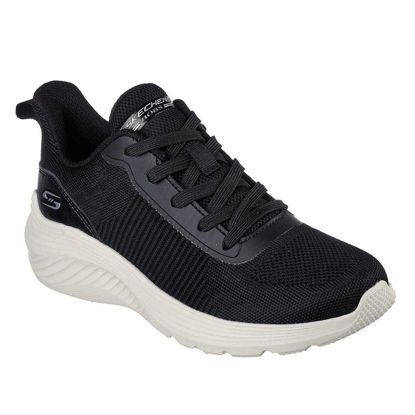 Black - Pack Shot - Skechers Womens-Ladies BOBS Sport Squad Chaos Mesh Walking Shoes