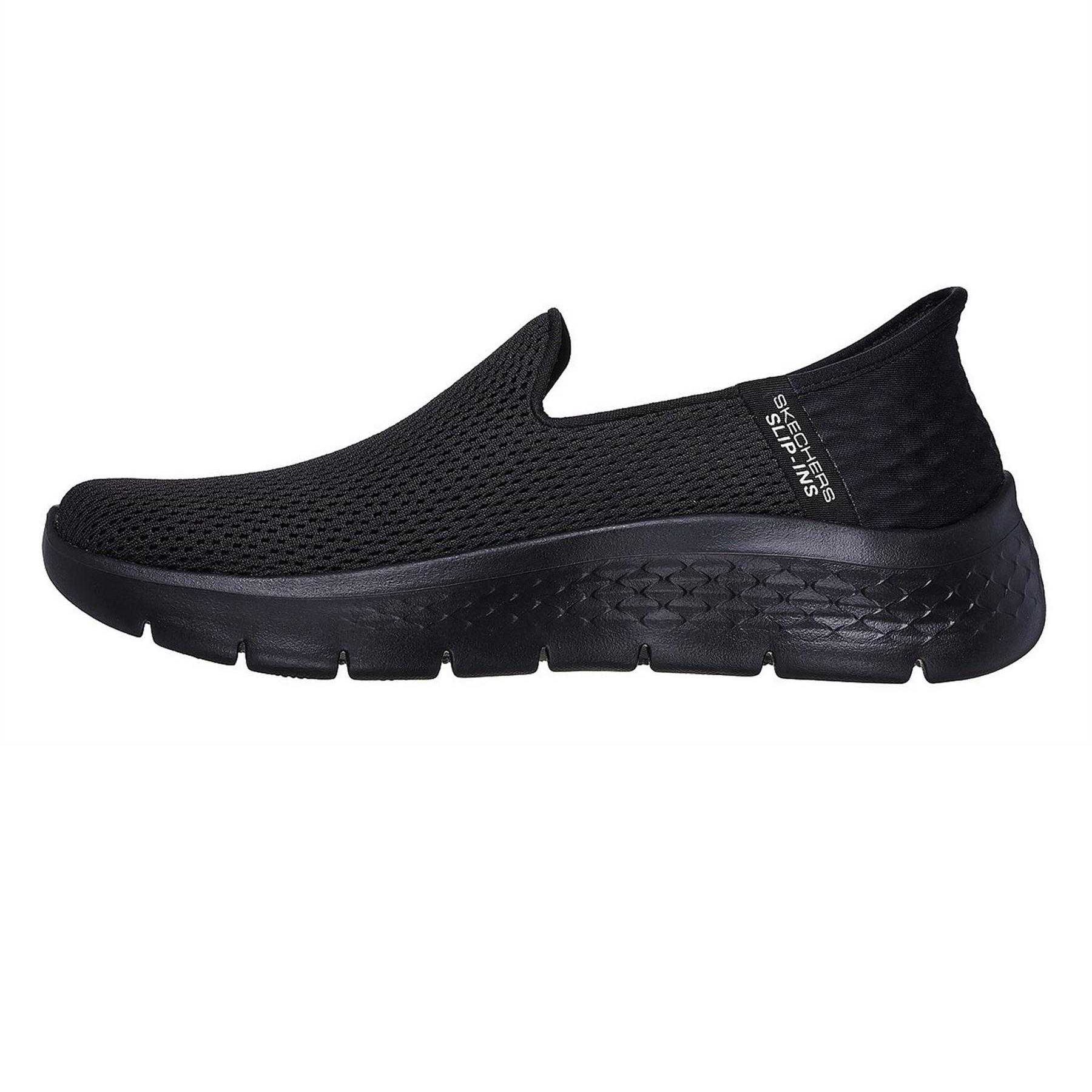 Black - Side - Skechers Womens-Ladies Go Walk Mesh Slip-on Trainers
