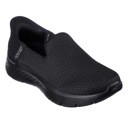Black - Pack Shot - Skechers Womens-Ladies Go Walk Mesh Slip-on Trainers