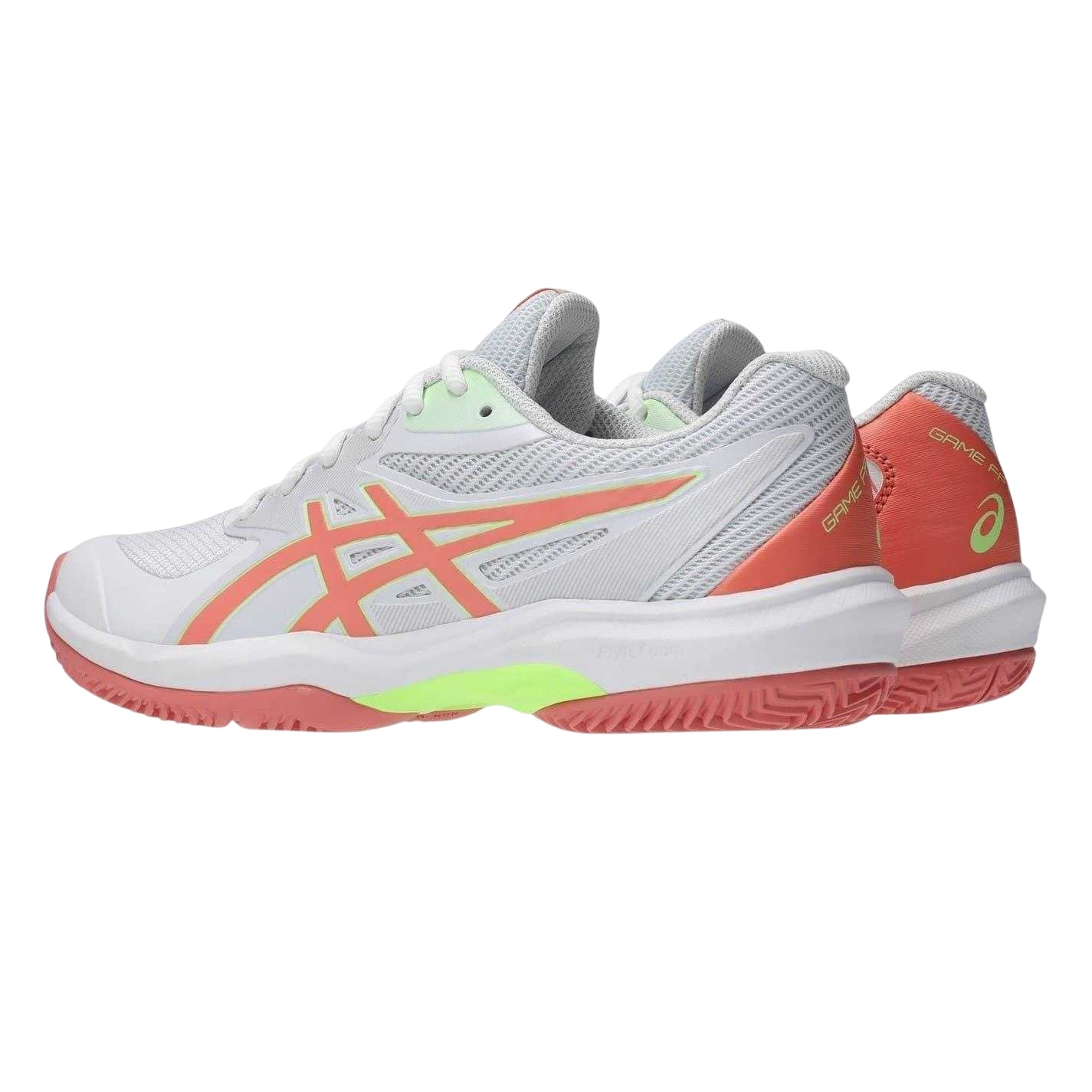 White-Guava - Back - Asics Womens-Ladies Game FF Padel Shoes