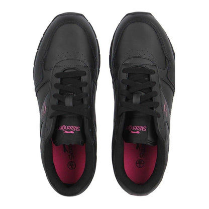 Black-Cerise - Lifestyle - Slazenger Womens-Ladies Coated Leather Trainers