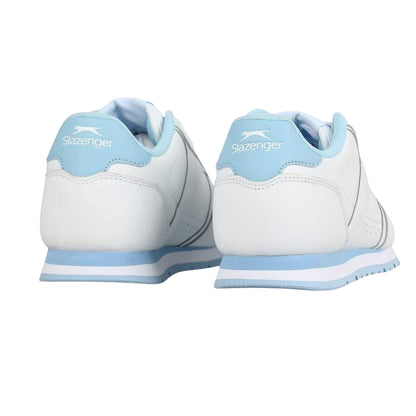 White-Powder Blue - Back - Slazenger Womens-Ladies Coated Leather Trainers