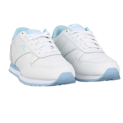 White-Powder Blue - Pack Shot - Slazenger Womens-Ladies Coated Leather Trainers