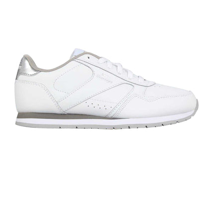 White-Silver - Front - Slazenger Womens-Ladies Coated Leather Trainers