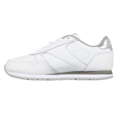 White-Silver - Side - Slazenger Womens-Ladies Coated Leather Trainers