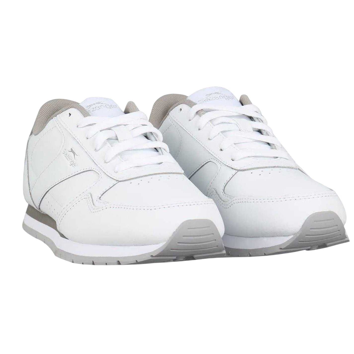 White-Silver - Pack Shot - Slazenger Womens-Ladies Coated Leather Trainers