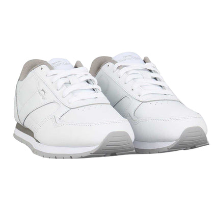 White-Silver - Pack Shot - Slazenger Womens-Ladies Coated Leather Trainers