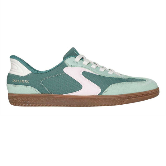 Mint - Front - Skechers Womens-Ladies Suede Flat Trainers