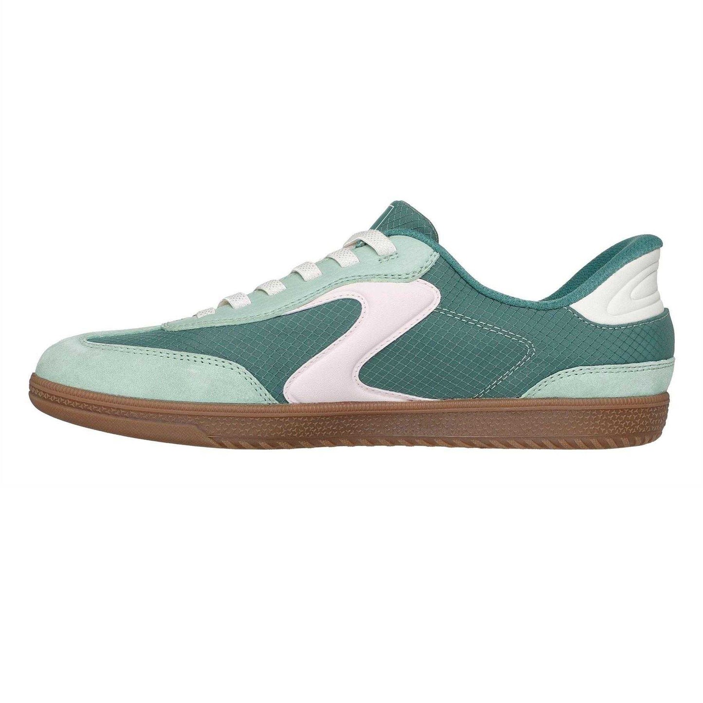 Mint - Side - Skechers Womens-Ladies Suede Flat Trainers