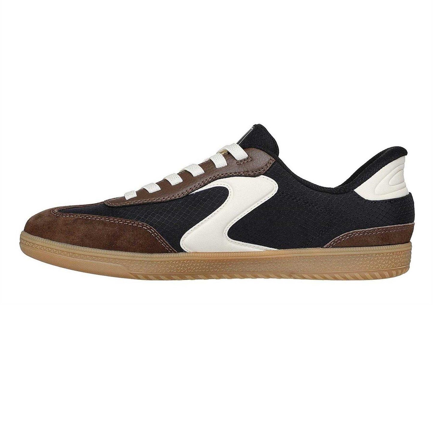 Brown - Side - Skechers Womens-Ladies Suede Flat Trainers