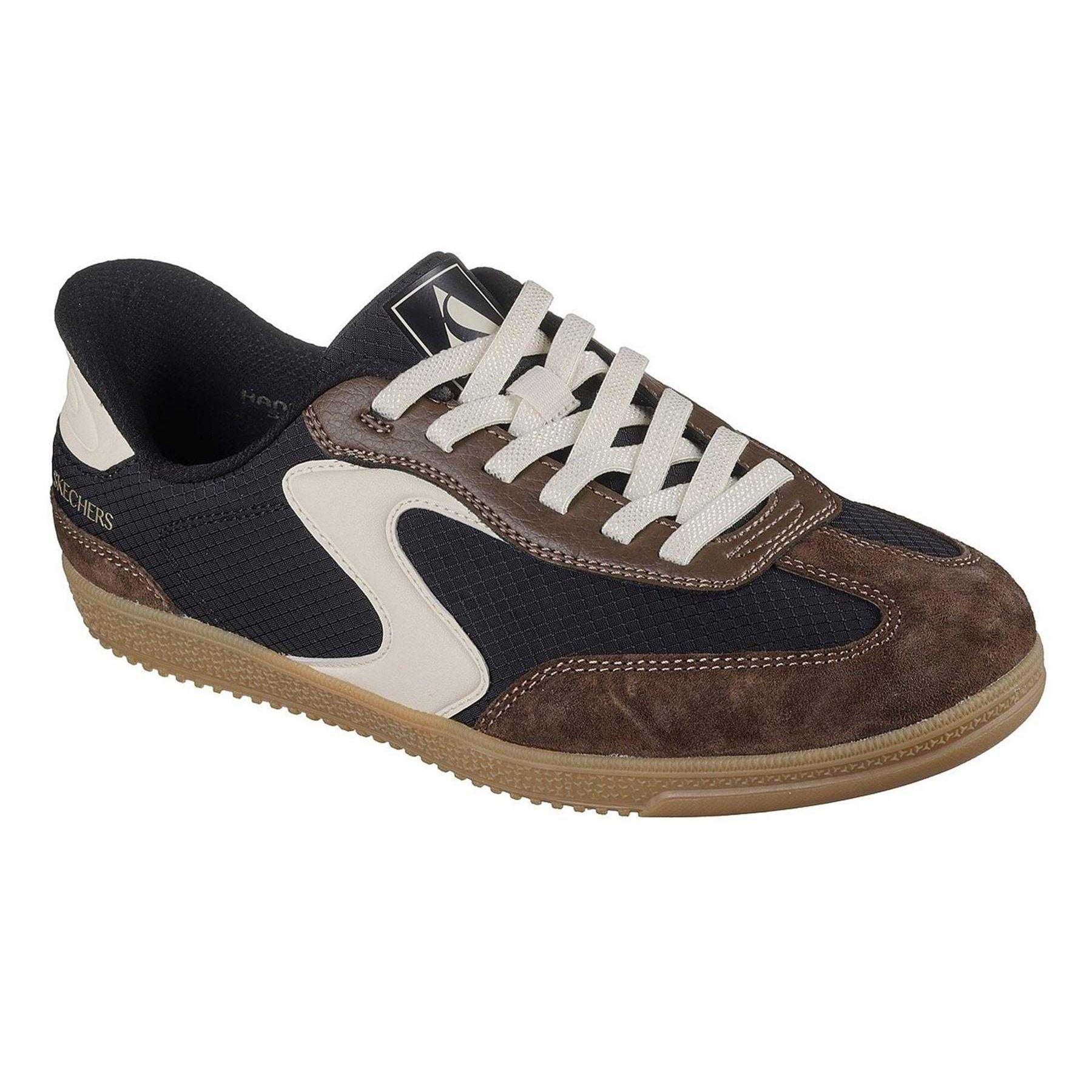 Brown - Pack Shot - Skechers Womens-Ladies Suede Flat Trainers
