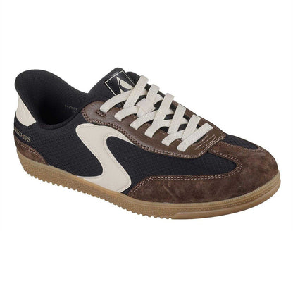 Brown - Pack Shot - Skechers Womens-Ladies Suede Flat Trainers