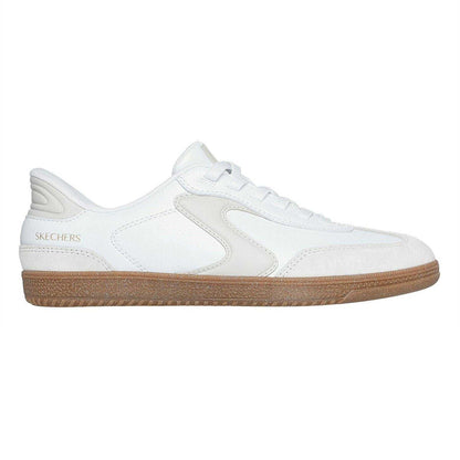 White - Front - Skechers Womens-Ladies Suede Flat Trainers