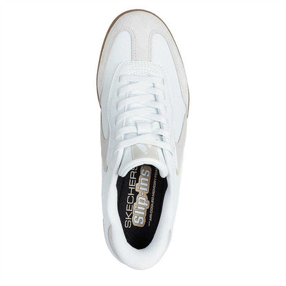 White - Lifestyle - Skechers Womens-Ladies Suede Flat Trainers